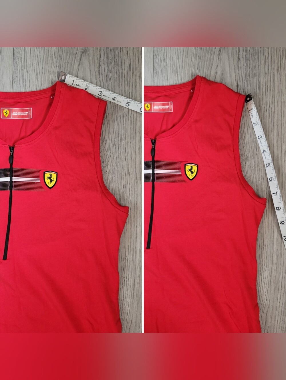 Scuderia Ferrari Official Project Red Sleeveless Zipper Front Tank Top, Small - Picture 6 of 11